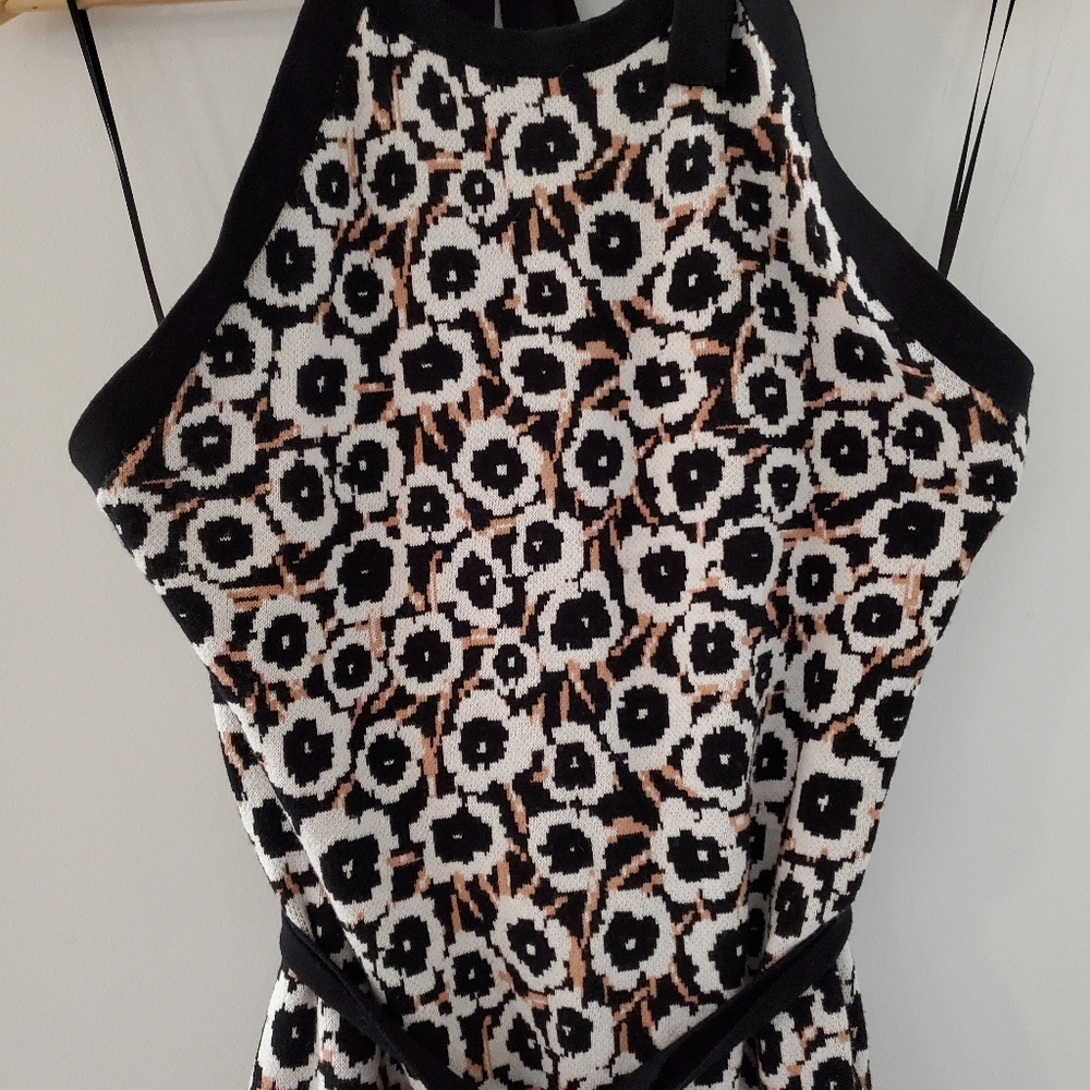 Diane von Furstenberg x Target Poppy Sweater Dress XXL Black White Halter Midi - Picture 6 of 12